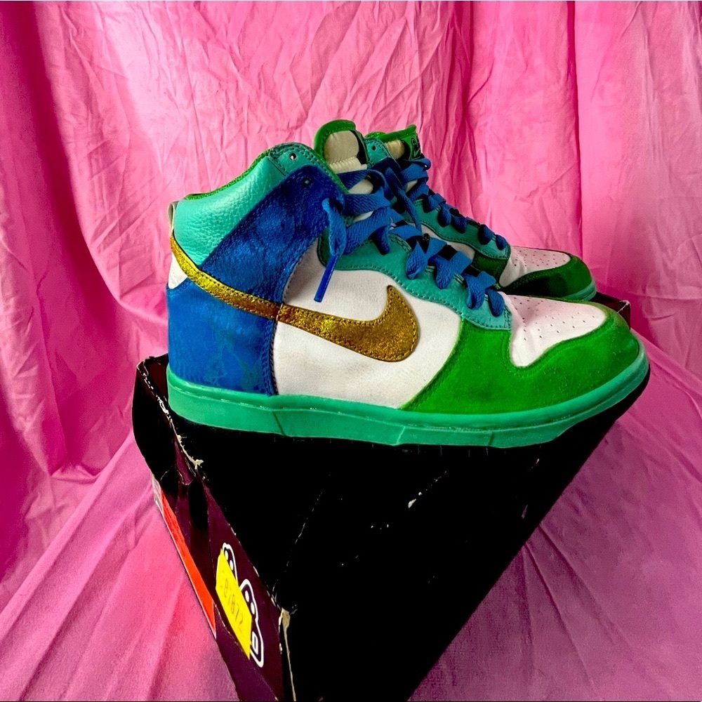 Vintage Nike Dunk High 6.0 Italy Blue Gold